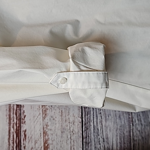 NEW STYLE & CO WHITE HI-LO BACK BUTTON LONG SLEEVE BUTTON UP BLOUSE - Picture 11 of 15